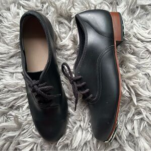 Stevens Stompers black leather clogging tap dance lace up shoes women’s size 8